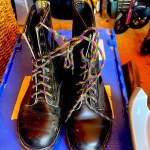 Doc Martens with Rainbow stitching and Laces